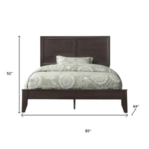 HomeRoots 90" California King Bed in Espresso Rubberwood with Sleek Modern Design and Durable Construction 64" 285863