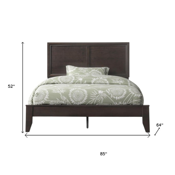 HomeRoots 90" California King Bed in Espresso Rubberwood with Sleek Modern Design and Durable Construction 64" 285863