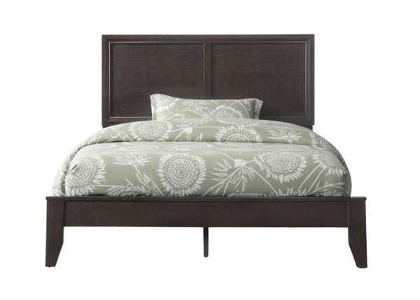 HomeRoots 90" California King Bed in Espresso Rubberwood with Sleek Modern Design and Durable Construction 64" 285863