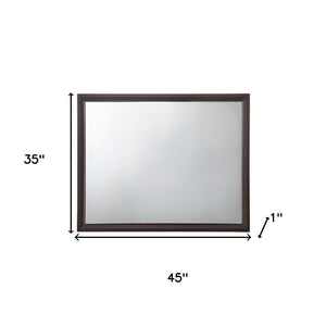 HomeRoots 35" Espresso Wood Mounted Dresser Mirror – Classic Rectangular Design for Timeless Elegance & Functionality 285864