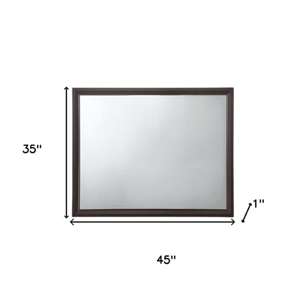 HomeRoots 35" Espresso Wood Mounted Dresser Mirror – Classic Rectangular Design for Timeless Elegance & Functionality 285864