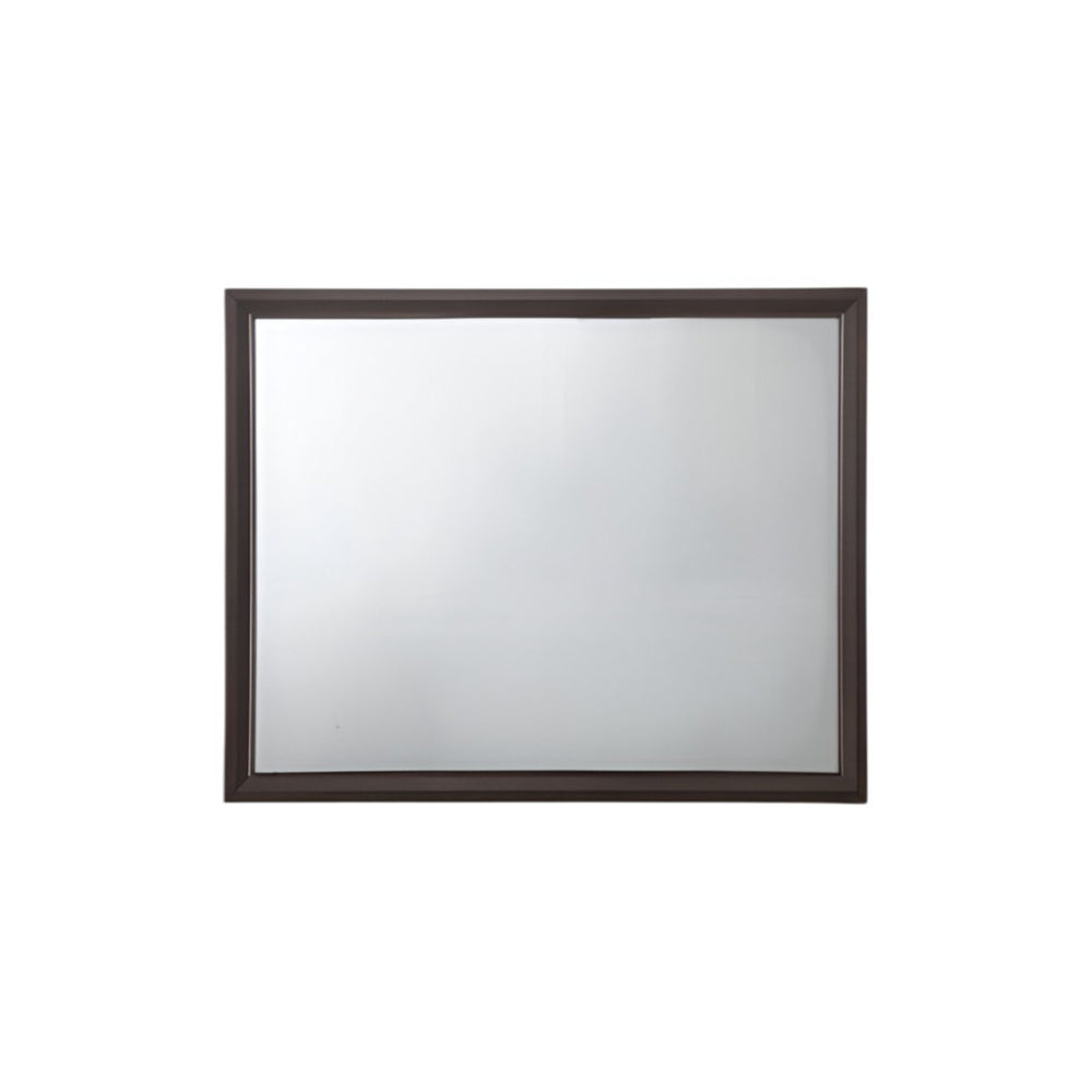 HomeRoots 35" Espresso Wood Mounted Dresser Mirror – Classic Rectangular Design for Timeless Elegance & Functionality 285864