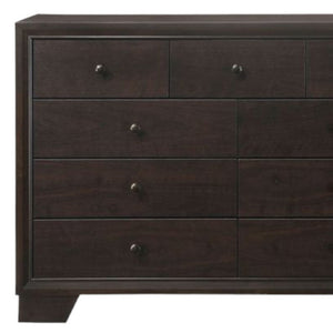 Homeroots 57" Espresso Solid And Manufactured Wood Nine Drawer Double Dresser  Solid And Manufactured Wood 285865