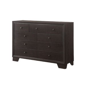 Homeroots 57" Espresso Solid And Manufactured Wood Nine Drawer Double Dresser  Solid And Manufactured Wood 285865