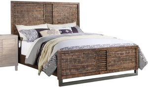 Homeroots Solid Wood Queen Brown And Black Bed  Solid Wood 285868
