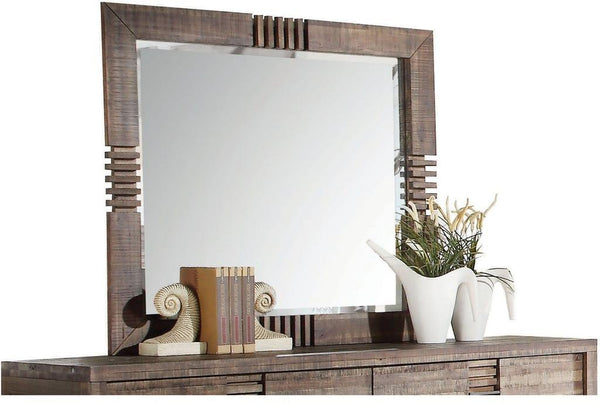 Homeroots Reclaimed Oak Finish Rectangular Mirror  Wood 285869