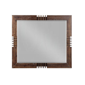 HomeRoots Reclaimed Oak Finish Rectangular Mirror - Rustic Elegance with Beveled Edge for Stylish Spaces 285869