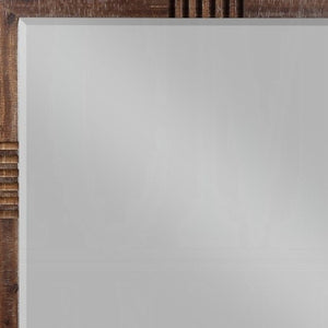 HomeRoots Reclaimed Oak Finish Rectangular Mirror - Rustic Elegance with Beveled Edge for Stylish Spaces 285869