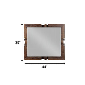 HomeRoots Reclaimed Oak Finish Rectangular Mirror - Rustic Elegance with Beveled Edge for Stylish Spaces 285869