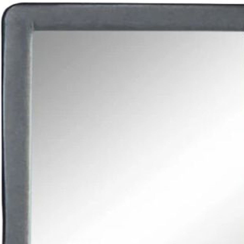 Homeroots 36" Light Gray Framed Mirror  Wood 285881