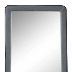 Homeroots 36" Light Gray Framed Mirror  Wood 285881