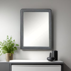Homeroots 36" Light Gray Framed Mirror  Wood 285881