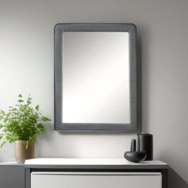 Homeroots 36" Light Gray Framed Mirror  Wood 285881