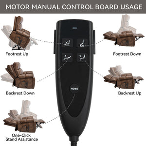 English Elm Brown Leatheraire Power Lift Recliner Dual Motor Massage Heat Heavy Duty 350 Lb W1803P340282