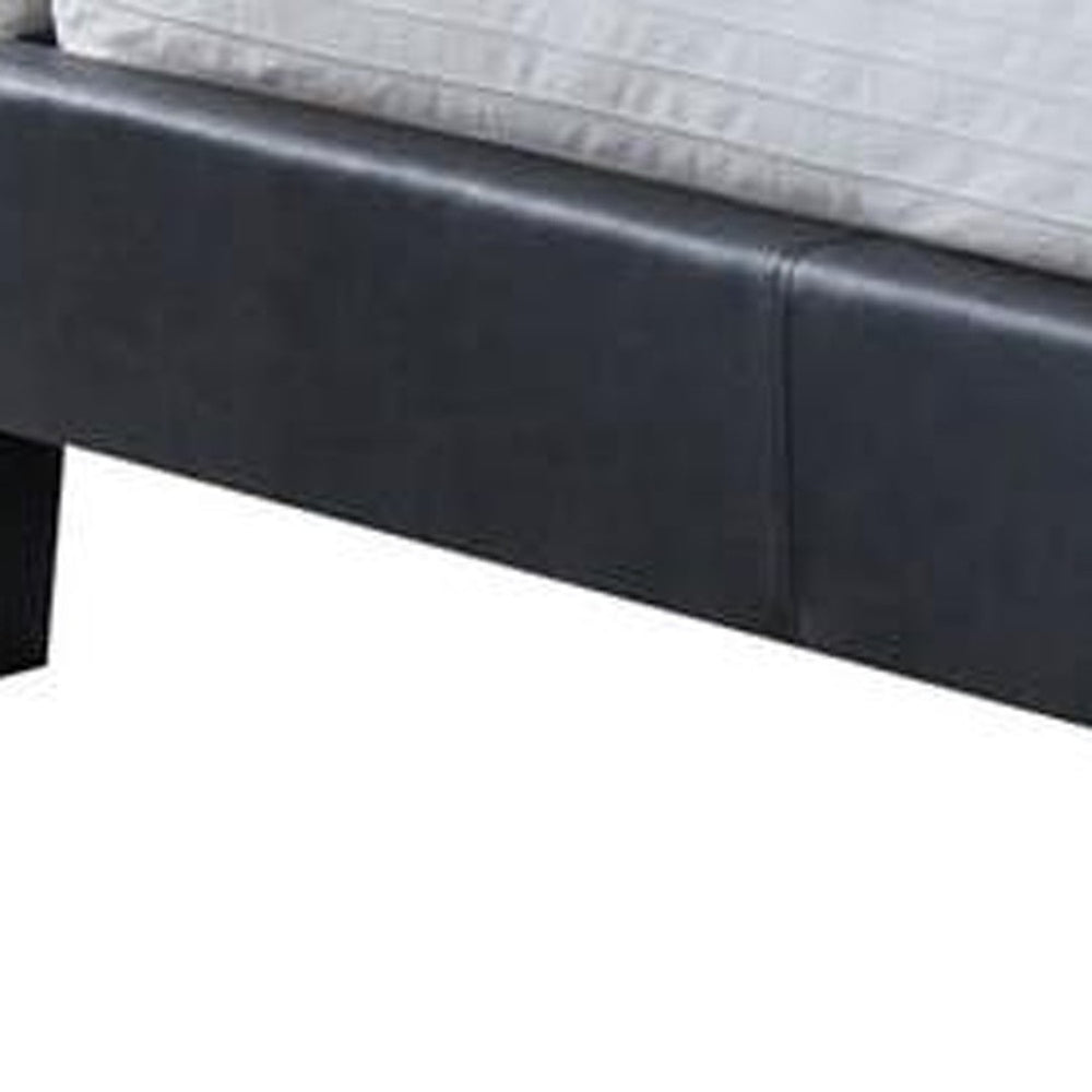 HomeRoots 87" Transitional Gray Queen Bed with Buttonless Tufted Headboard, Low-Profile Footboard & Durability 285884