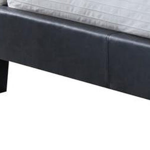 HomeRoots 87" Transitional Gray Queen Bed with Buttonless Tufted Headboard, Low-Profile Footboard & Durability 285884