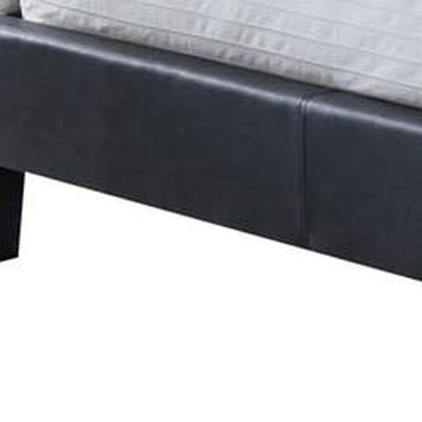 HomeRoots 87" Transitional Gray Queen Bed with Buttonless Tufted Headboard, Low-Profile Footboard & Durability 285884