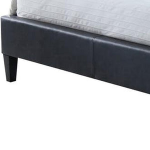 HomeRoots 87" Transitional Gray Queen Bed with Buttonless Tufted Headboard, Low-Profile Footboard & Durability 285884