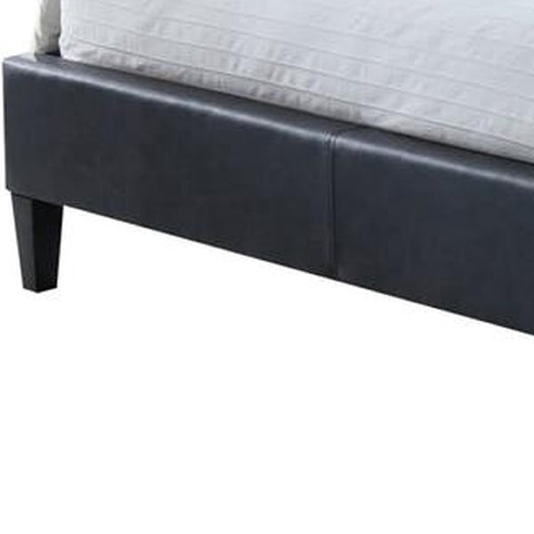 HomeRoots 87" Transitional Gray Queen Bed with Buttonless Tufted Headboard, Low-Profile Footboard & Durability 285884