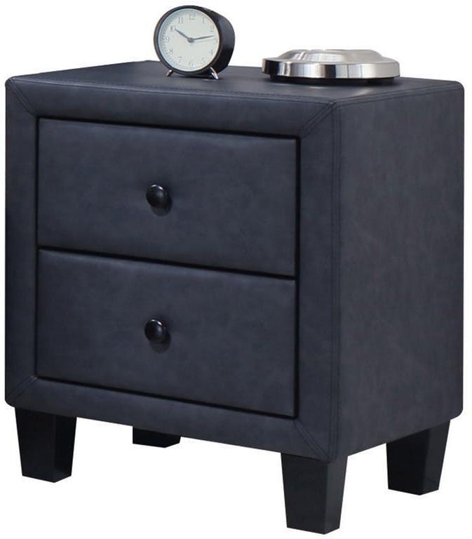 Homeroots 2-tone Gray Upholstered Contemporary Nightstand   285885