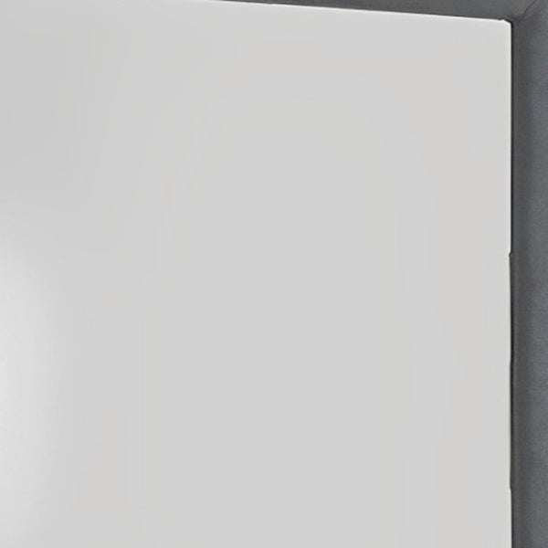 Homeroots Two Tone Gray Upholstered Accent Vanity Mirror  Polyurethane Foam 285886