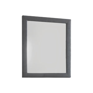 Homeroots Two Tone Gray Upholstered Accent Vanity Mirror  Polyurethane Foam 285886