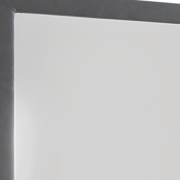 HomeRoots Two Tone Gray Upholstered Accent Vanity Mirror – Elegant Vertical Design for Timeless Bedroom Style 285886