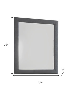 HomeRoots Two Tone Gray Upholstered Accent Vanity Mirror – Elegant Vertical Design for Timeless Bedroom Style 285886