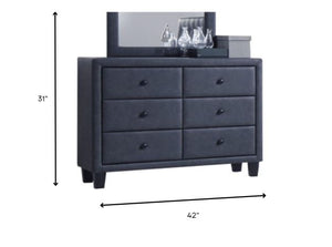 Homeroots 42" X 16" X 31" 2-tone Gray Pu Wood Dresser  Polyurethane 285887