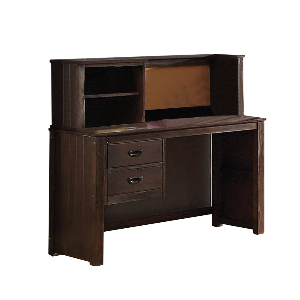 Homeroots 50" Brown Solid Wood Credenza Desk With Two Drawers   285933