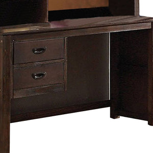 HomeRoots 50" Brown Solid Wood Credenza Desk - Executive Style with Drawers & Shelves for Organized Workspace 285933