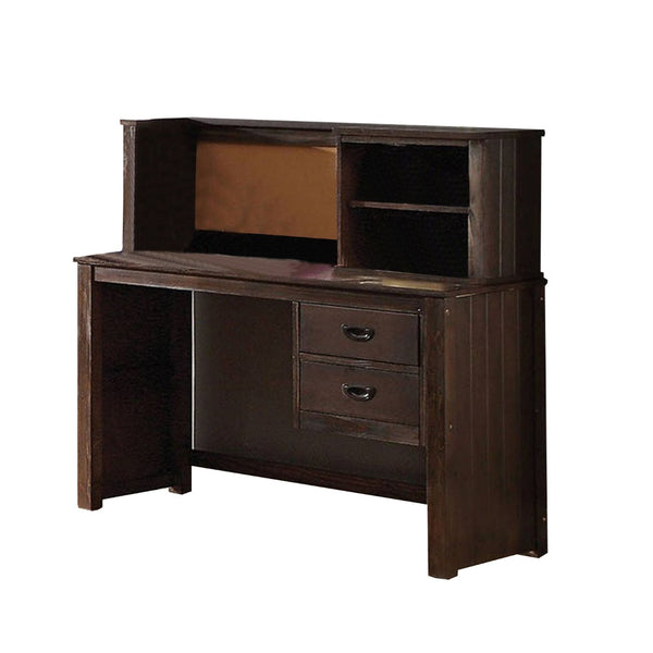 HomeRoots 50" Brown Solid Wood Credenza Desk - Executive Style with Drawers & Shelves for Organized Workspace 285933