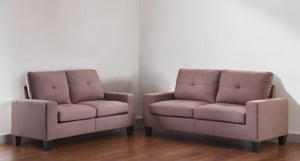 Homeroots 71" Chocolate Linen Platinum Sofa And Loveseat   285956