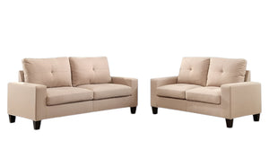 Homeroots 71" Beige Linen Platinum  Sofa And Loveseat   285958