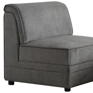 Homeroots 30" Gray And Black Velvet Slipper Chair   285966