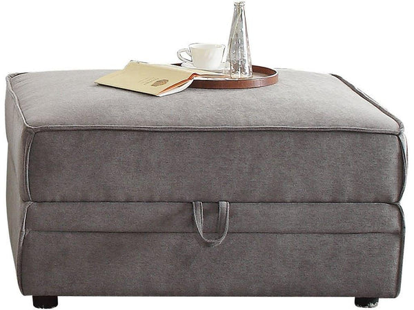 Homeroots 30" Gray Velvet Storage   285968