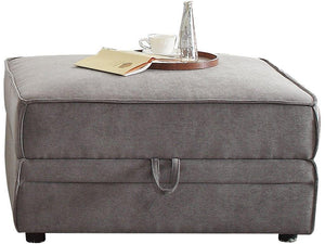 Homeroots 30" Gray Velvet Storage   285968