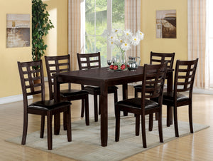 Homeroots 36" X 60" X 30" 7pc Espresso  Espresso Pu Dining Set  Polyurethane Foam 285996