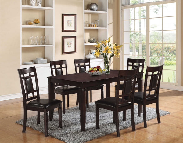 Homeroots 36" X 60" X 30" 7pc Espresso And Espresso Pu Dining Set  Polyurethane Foam 285997