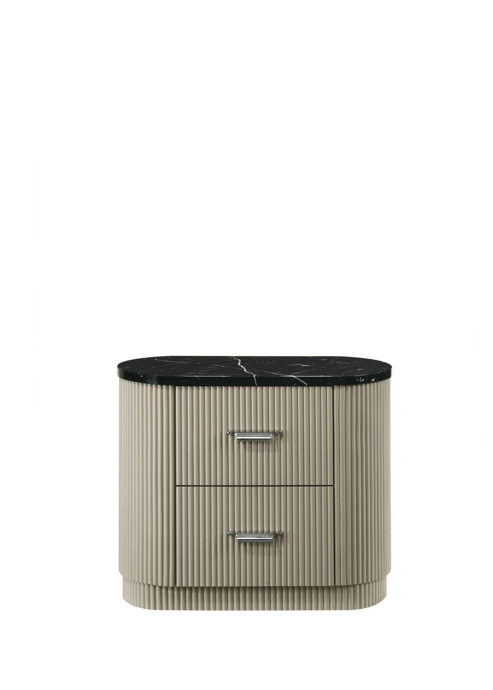 English Elm Travonte Two Drawer Nightstand Linen Finish Dovetail Joinery Bedroom Storage B2756P504966