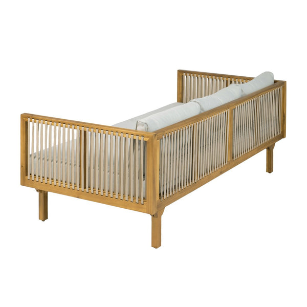 English Elm 2-piece Acacia Wood Outdoor Daybed and Coffee Table Set Resort Coastal Style N770P378689L_N770P354675L