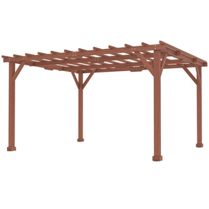 English Elm Garden Fir Wood Pergola with Open Lattice Roof for Backyard Patio Entertaining T3971S00175