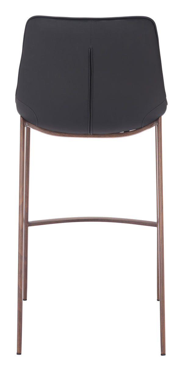 Magnus Barstool - Set of 2 Black & Walnut 109937 Zuo Modern