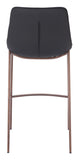 Magnus Barstool - Set of 2 Black & Walnut 109937 Zuo Modern