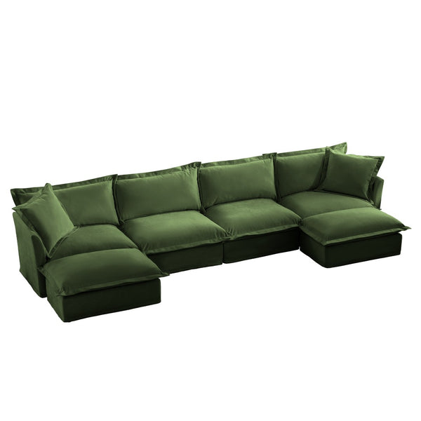 English Elm Slipcovered U-Shape Sectional Sofa For Ultimate Comfort, Soft Chenille Fabric With Removable Covers W3041S00056-GIGA