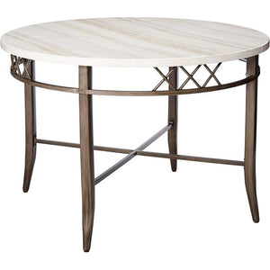 Homeroots 45" X 30" Faux Marble And Antique Dining Table  Mdf 286026
