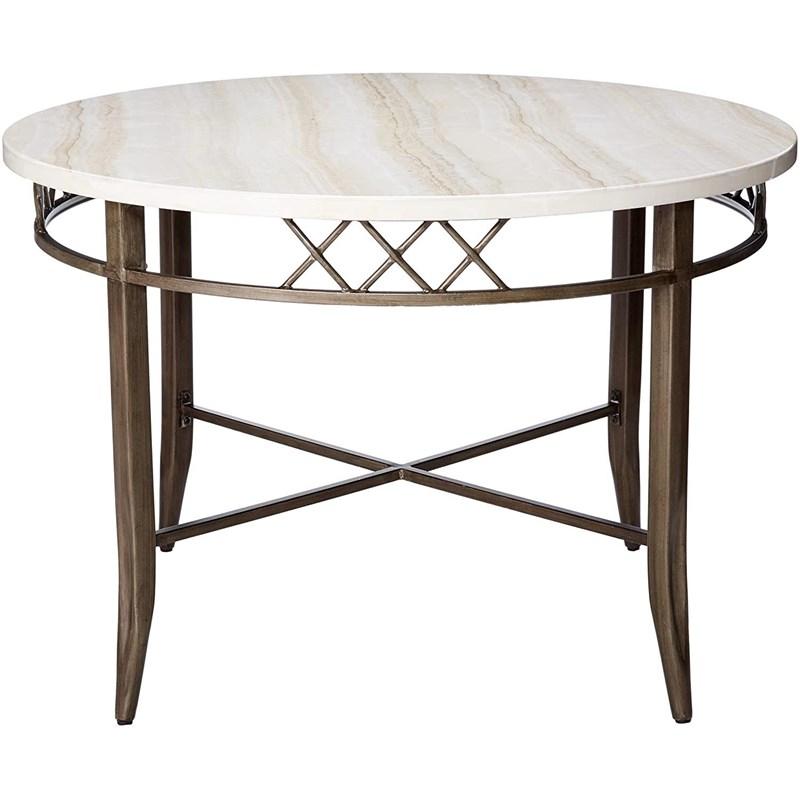 Homeroots 45" X 30" Faux Marble And Antique Dining Table  Mdf 286026