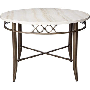 Homeroots 45" X 30" Faux Marble And Antique Dining Table  Mdf 286026