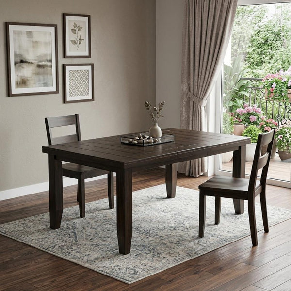 42 Inch Espresso Finish Round Dining Table Compact Kitchen Seating for Modern Homes