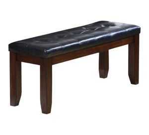 HomeRoots 48" Black and Espresso Faux Leather Upholstered Bench for Entryway, Bedroom, or Hallway Style Upgrade 286031